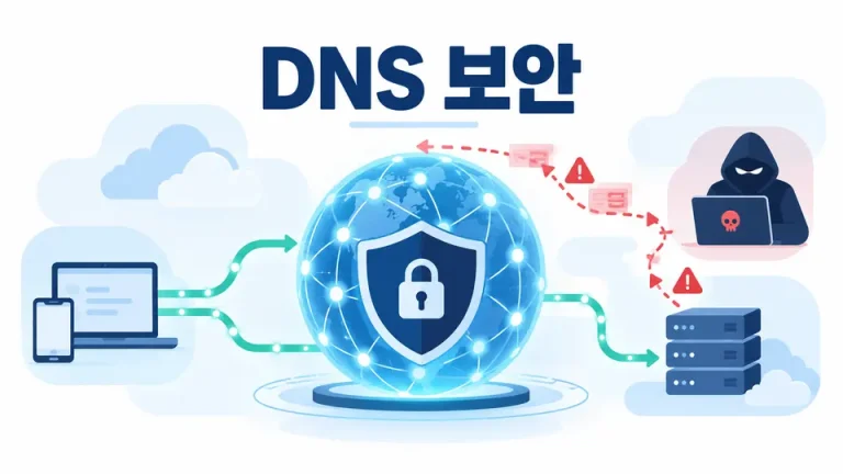 DNS 주요 보안 취약점과 보호 구조를 표현한 대표이미지