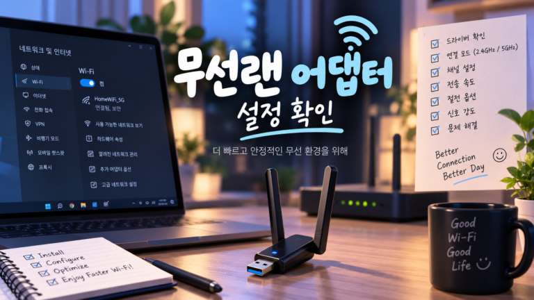 와이파이 속도 개선을 위한 무선랜 어댑터 설정 대표이미지