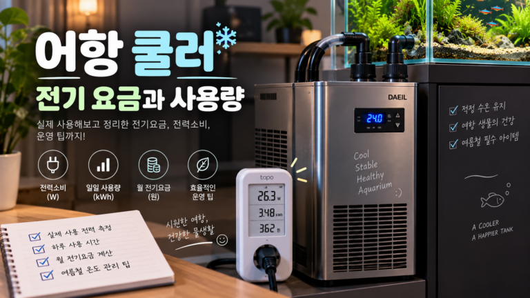 어항 냉각기 전기요금과 사용량 대표이미지
