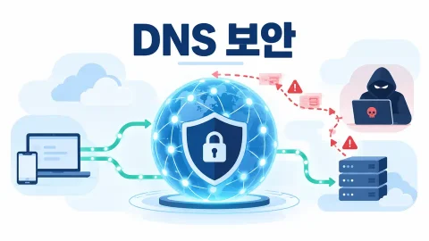DNS 주요 보안 취약점과 보호 구조를 표현한 대표이미지